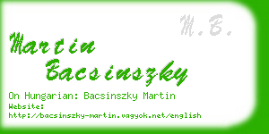 martin bacsinszky business card